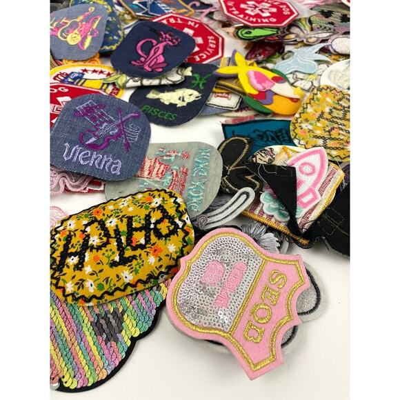 150 PC Assorted Sewing Applique Patches Iron on Sew On NEW Mixed Sequin Crafting - Picture 8 of 16